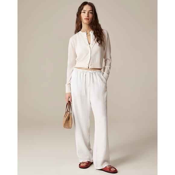 NWT J. Crew Small Featherweight Cashmere Cardigan Sweater White $148 BZ400 - Picture 2 of 7